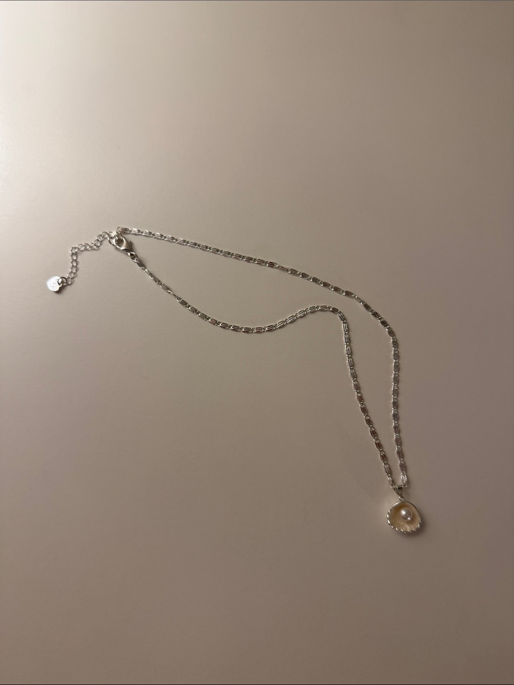 Silver Pearl Pendant Necklace - White Pearl